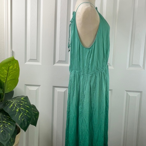 Knox Rose Green Ombré Tiered Midi Dress A-Line Halter Tie Back Women's size XXL - Picture 11 of 16